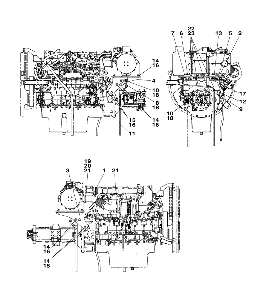 Схема запчастей Case CX350C - (02-003[01]) - EXHAUST (02) - ENGINE