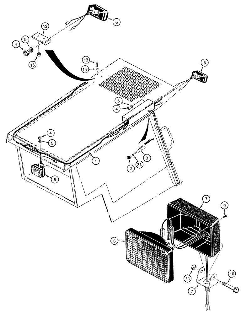 Схема запчастей Case 1835C - (4-26) - LAMPS, FRONT AND REAR (04) - ELECTRICAL SYSTEMS