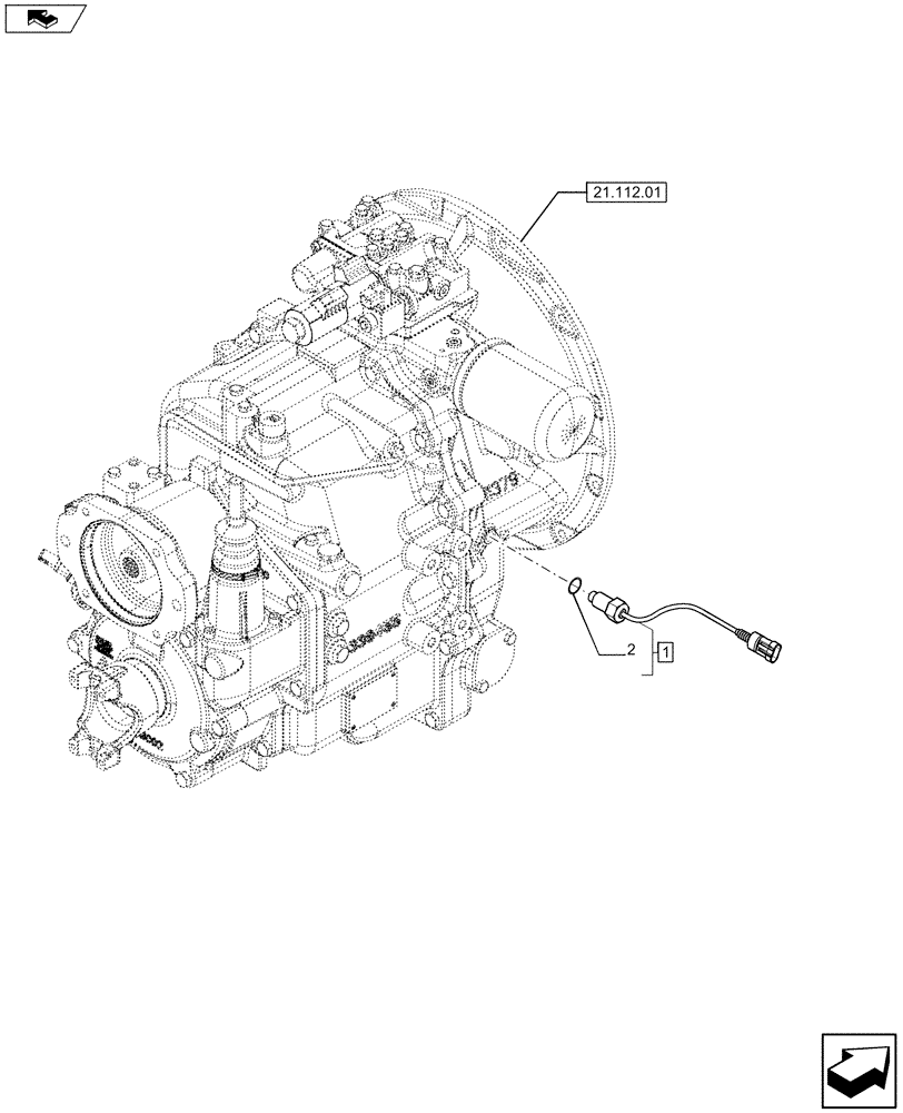 Схема запчастей Case 580SN WT - (55.023.02) - VAR - 423011 - COMFORT STEER - SHIFTER MECHANISM (55) - ELECTRICAL SYSTEMS