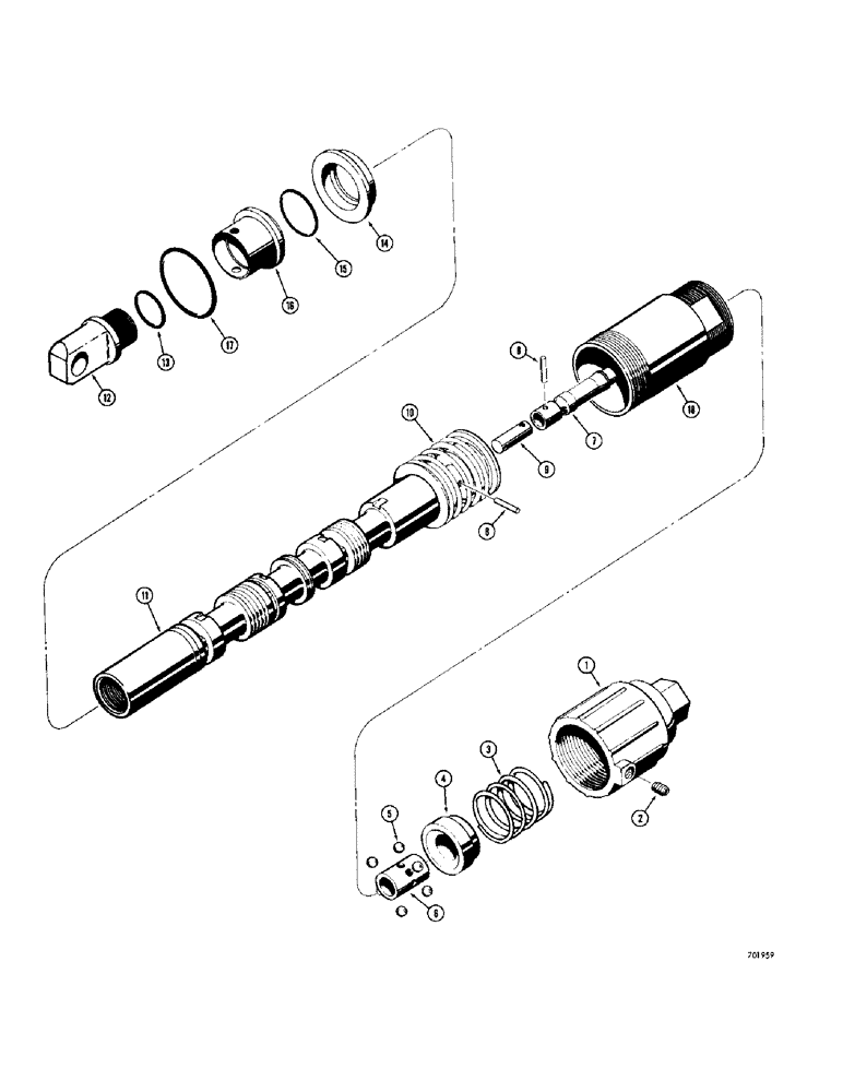 Схема запчастей Case 780 - (344) - LOADER CONTROL VALVE, D54180 LIFT SPOOL, LOADER CONTROL VALVE D54774 LIFT SPOOL (08) - HYDRAULICS