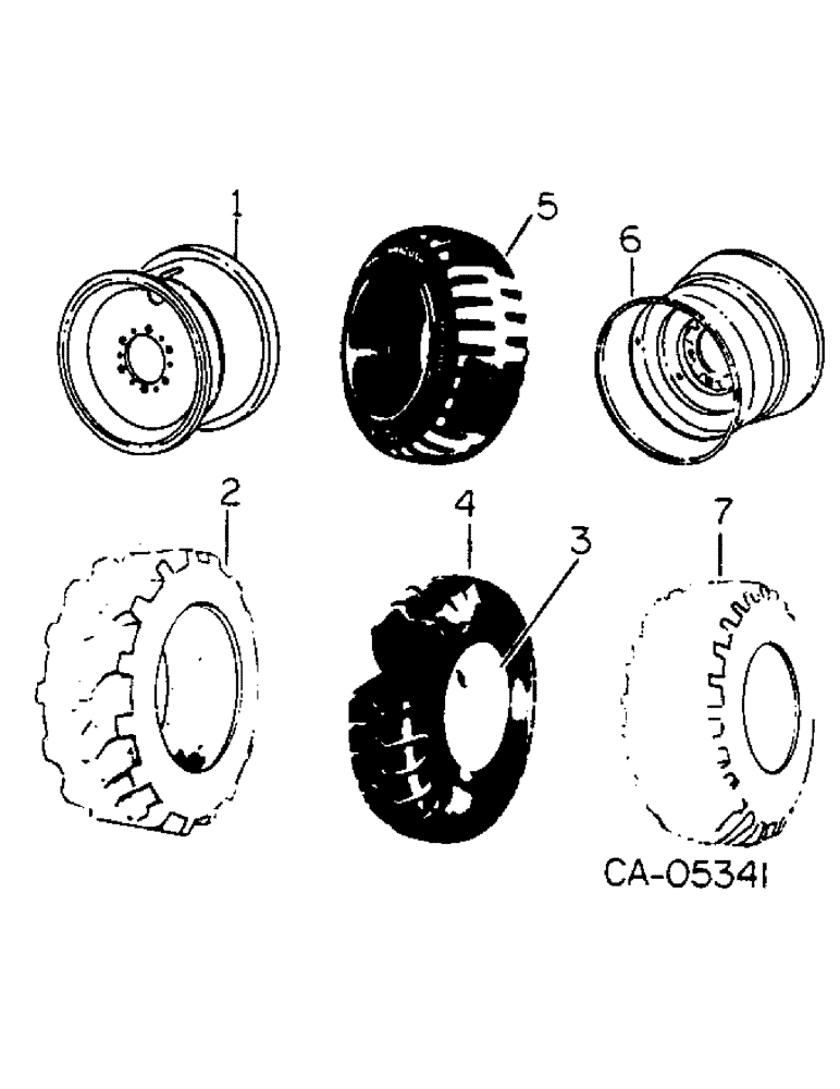 Схема запчастей Case 4155 - (15-01) - WHEELS AND TRACTION, FRONT AND REAR TIRE & WHEEL ATTS (04) - Drive Train