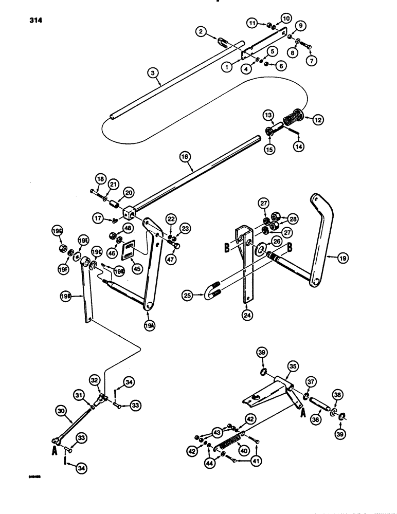 Схема запчастей Case 780B - (314) - LOADER CONTROL, ANTIROLLBACK PARTS (09) - CHASSIS/ATTACHMENTS