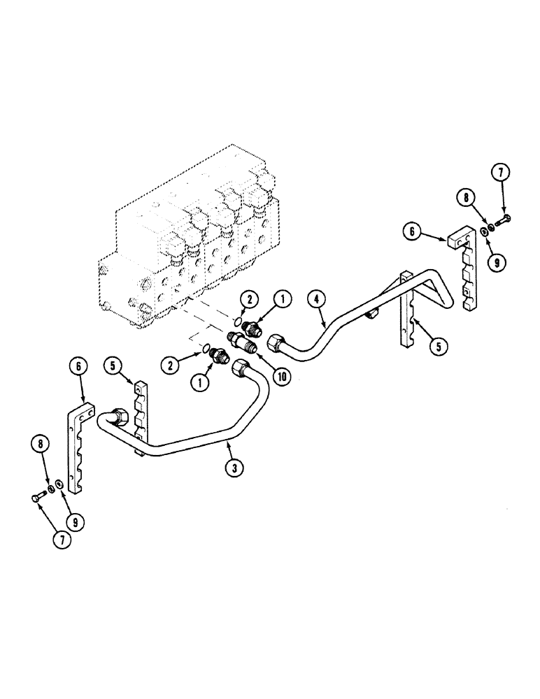 Схема запчастей Case 580SK - (8-200) - HYDRAULIC CIRCUIT, BUCKET CYLINDER, SERVOPOWER VERSION, S/N JJH0046382 AND UP (08) - HYDRAULICS