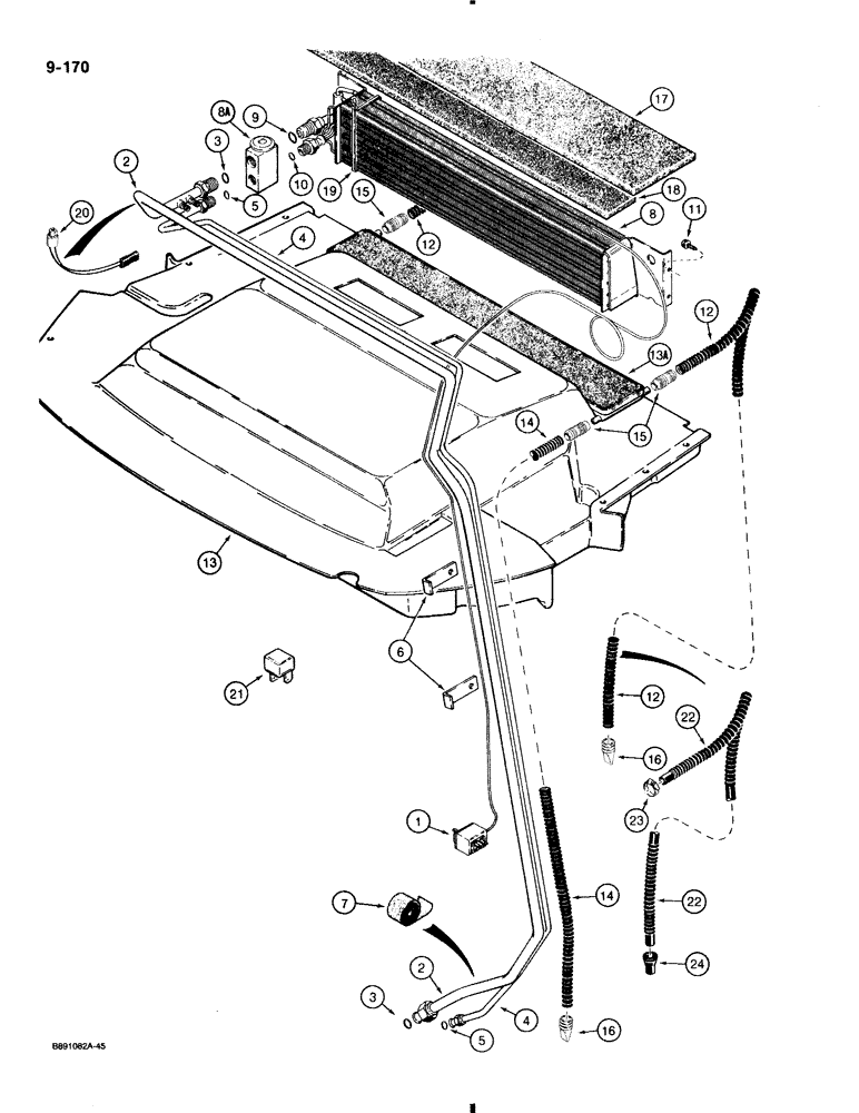 Схема запчастей Case 580K - (9-170) - CAB AIR CONDITIONER (09) - CHASSIS/ATTACHMENTS