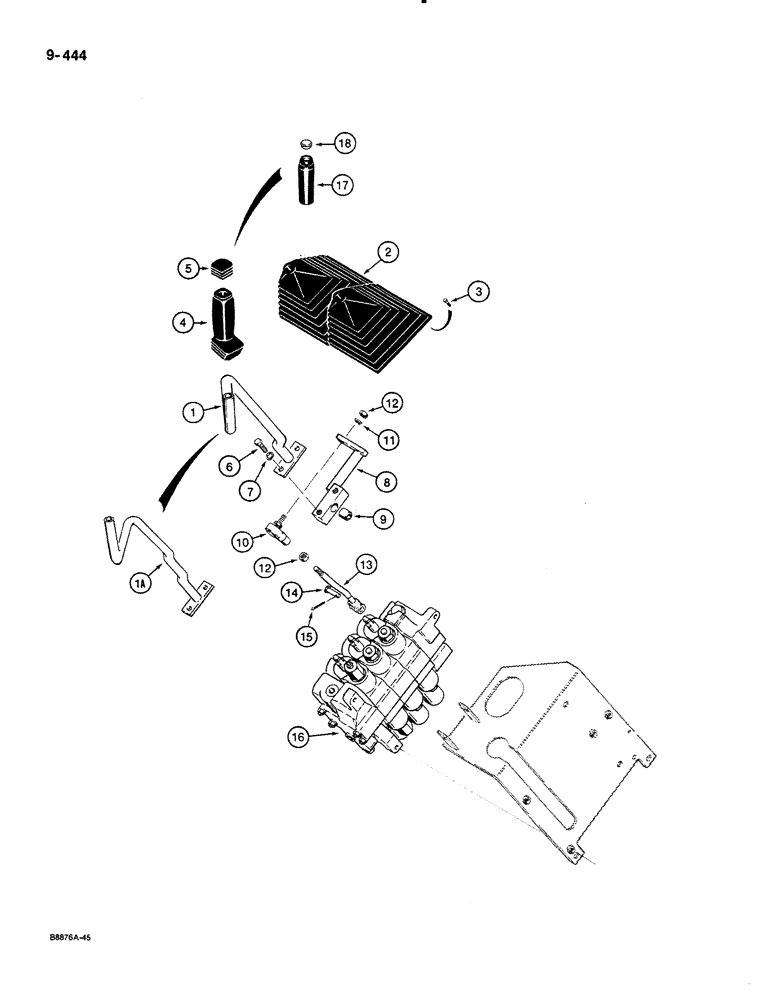 Схема запчастей Case 580K - (09-444) - LOADER CONTROLS - CLAM SPOOL (09) - CHASSIS/ATTACHMENTS