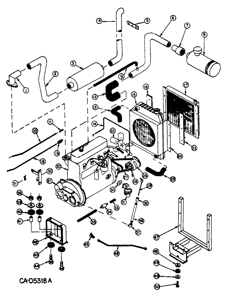 Схема запчастей Case 4150 - (12-39) - POWER ENGINE AND MOUNTING, GASOLINE, FORD ENGINE (04) - Drive Train