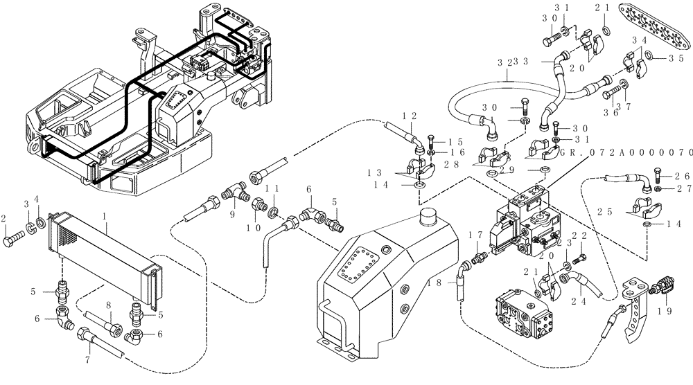 Схема запчастей Case 325 - (5.800[03]) - DUMPING SYSTEM - HYDRAULIC CIRCUIT (10) - Cab/Cowlings