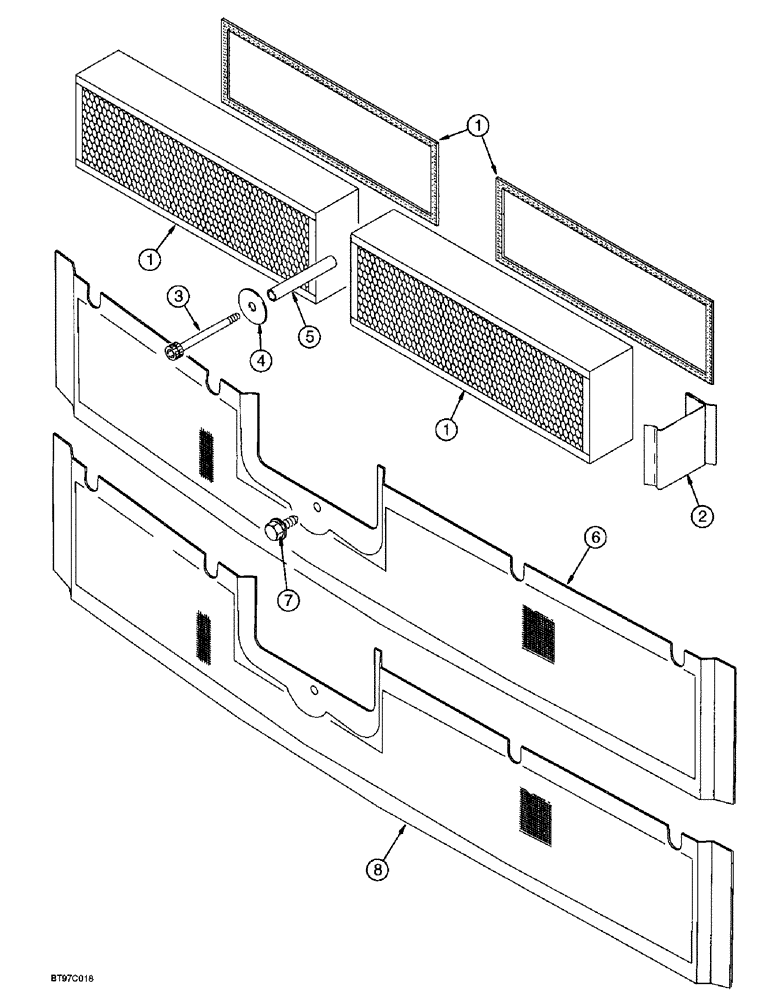 Схема запчастей Case 590L - (9-118) - CAB AIR FILTER (09) - CHASSIS/ATTACHMENTS