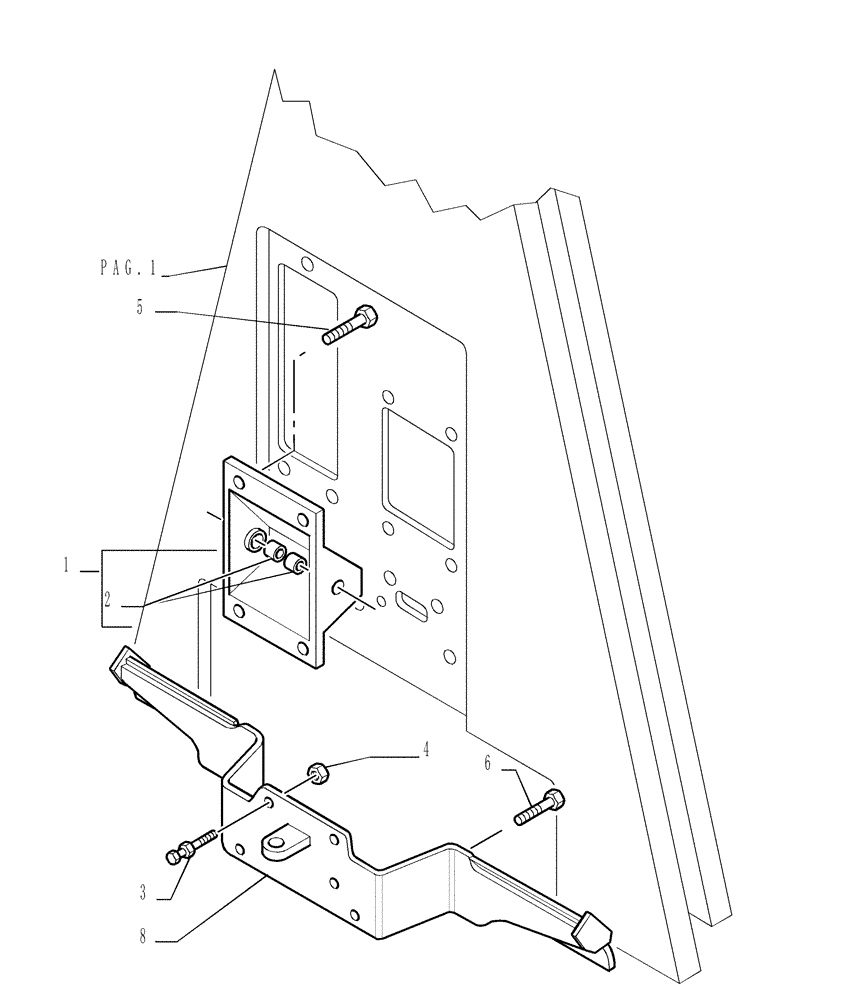 Схема запчастей Case 1850K - (9.651[13]) - ROPS CANOPY - COMPONENTS - OPTIONAL CODE 784111231 (19) - OPTIONS