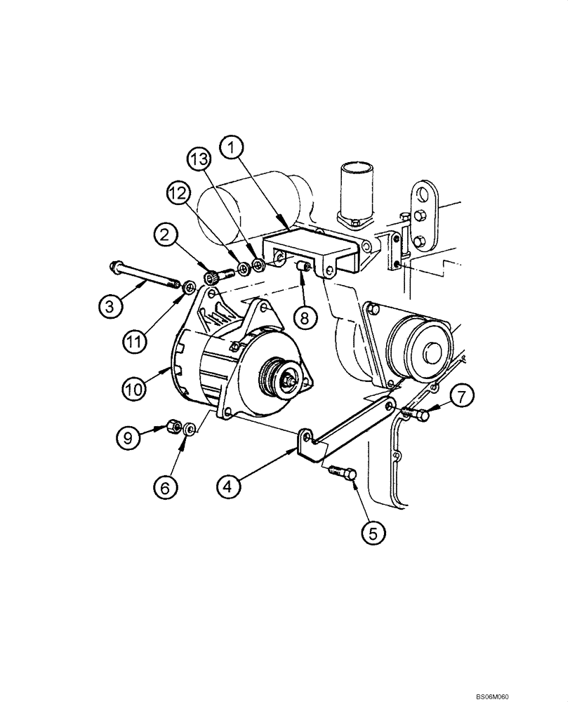 Схема запчастей Case 845 - (04.02C[00]) - ALTERNATOR 80A - ASSEMBLY (SN N4AF03020 - ) (04) - ELECTRICAL SYSTEMS