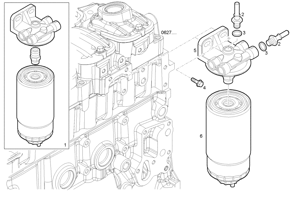 Схема запчастей Case F5CE9454G A001 - (2000.172) - FUEL FILTER (10) - ENGINE