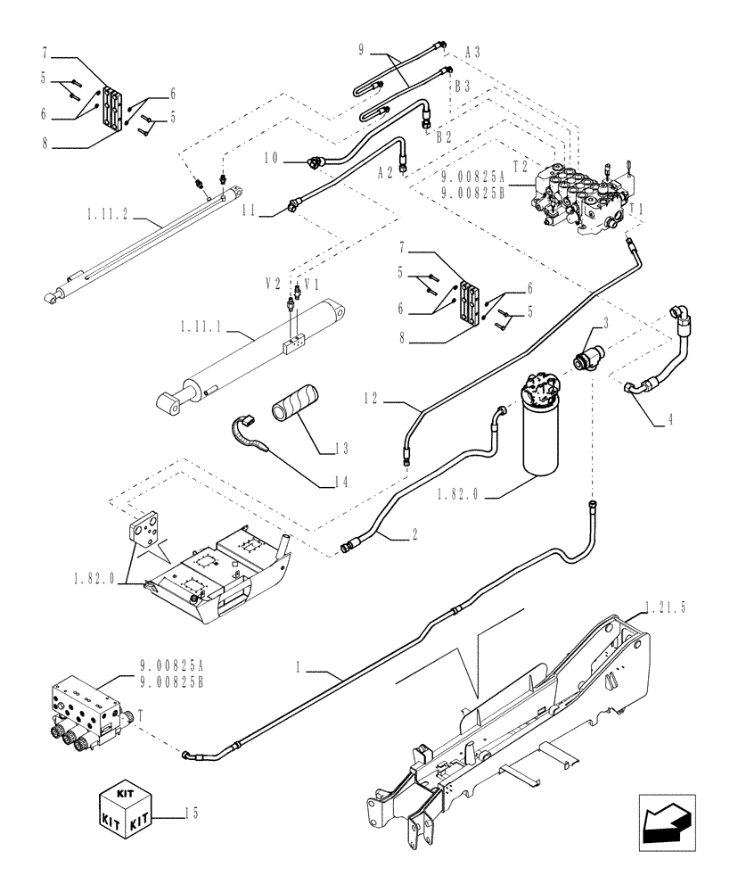 Схема запчастей Case TX1055 - (1.82.6[02]) - HYDRAULIC SYSTEM PIPING (35) - HYDRAULIC SYSTEMS