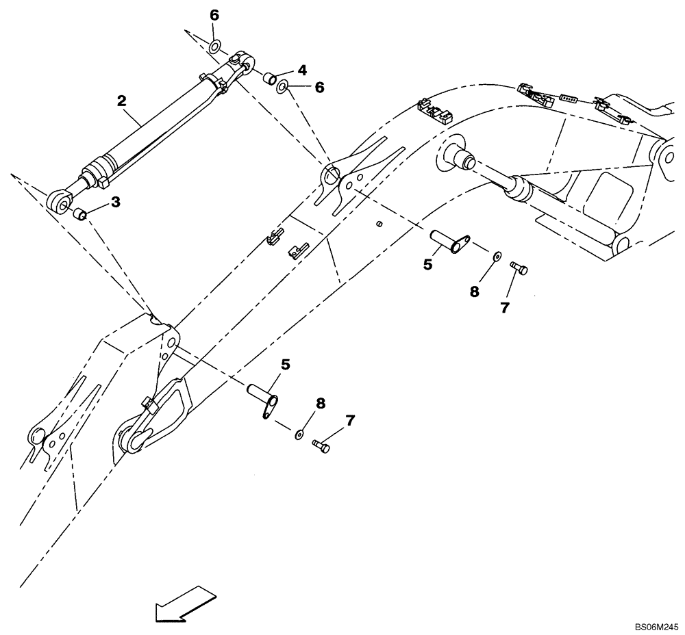 Схема запчастей Case CX290B - (09-38) - ARM CYLINDER - MOUNTING (09) - CHASSIS/ATTACHMENTS