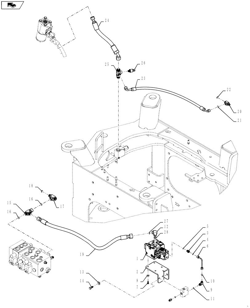 Схема запчастей Case 521F - (41.200.05) - STANDARD STEERING WITH JOYSTICK (41) - STEERING