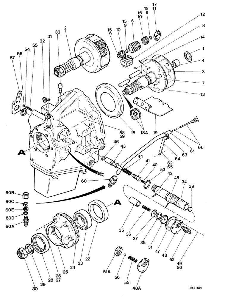 Схема запчастей Case 580F - (054) - TRANSMISSION, POWER SHUTTLE, COMPLETE (21) - TRANSMISSION