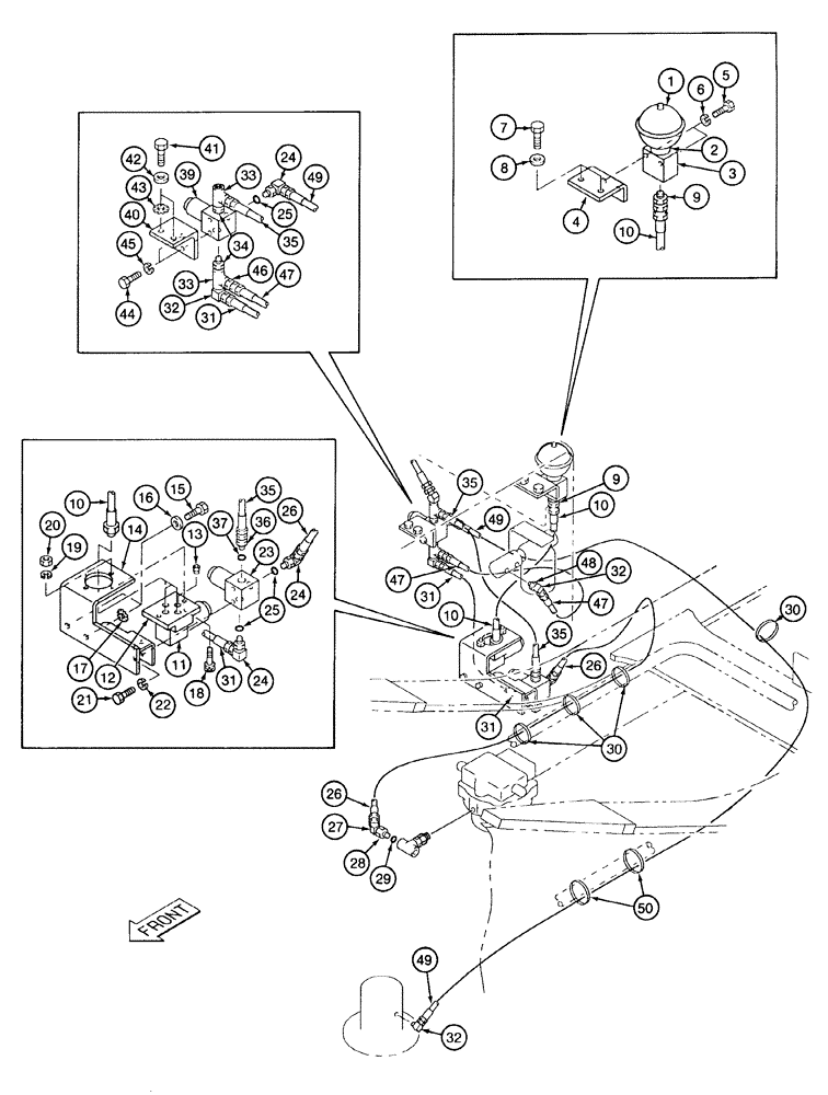 Схема запчастей Case 9040 - (8-40) - HYDRAULIC CONTROL CIRCUIT, PILOT LINES AT SOLENOIDS AND ACCUMULATOR (08) - HYDRAULICS