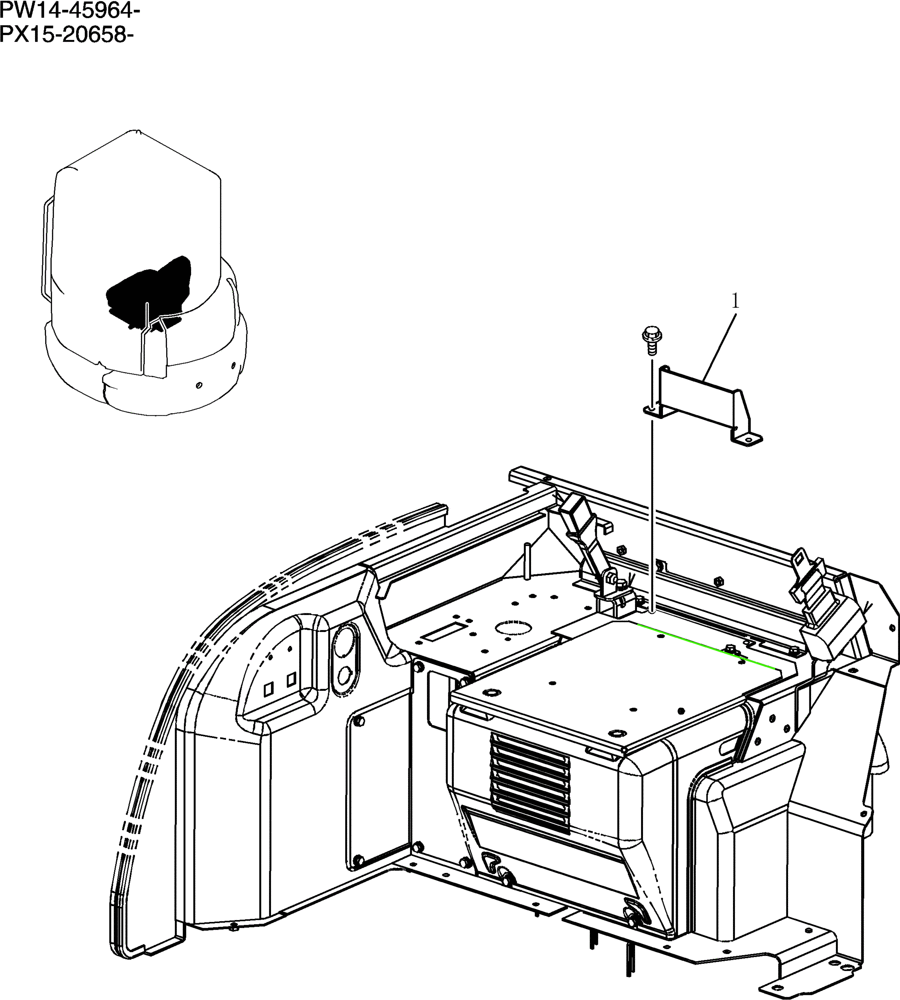 Схема запчастей Case CX31B - (765-01[1]) - STOPPER ASSY COOLER (36) - PNEUMATIC SYSTEM