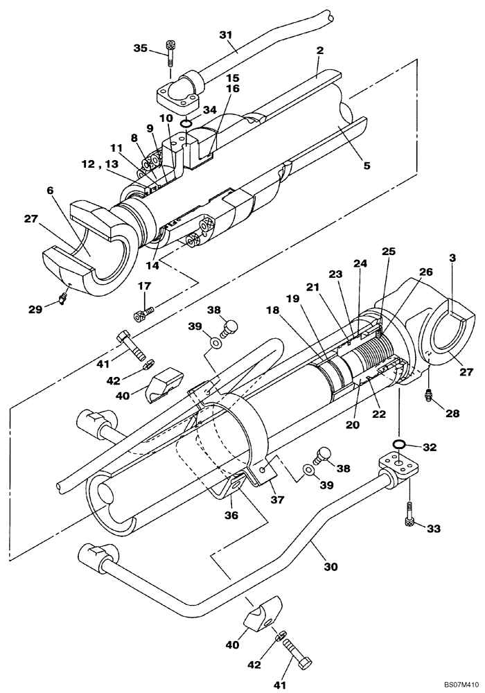 Схема запчастей Case CX135SR - (08-79) - BOOM CYLINDER - LEFT - WITHOUT (HBCV) (08) - HYDRAULICS