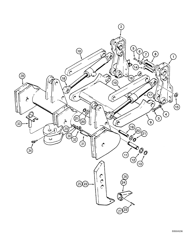 Схема запчастей Case 1150H_IND - (09-04) - RIPPER (09) - CHASSIS/ATTACHMENTS