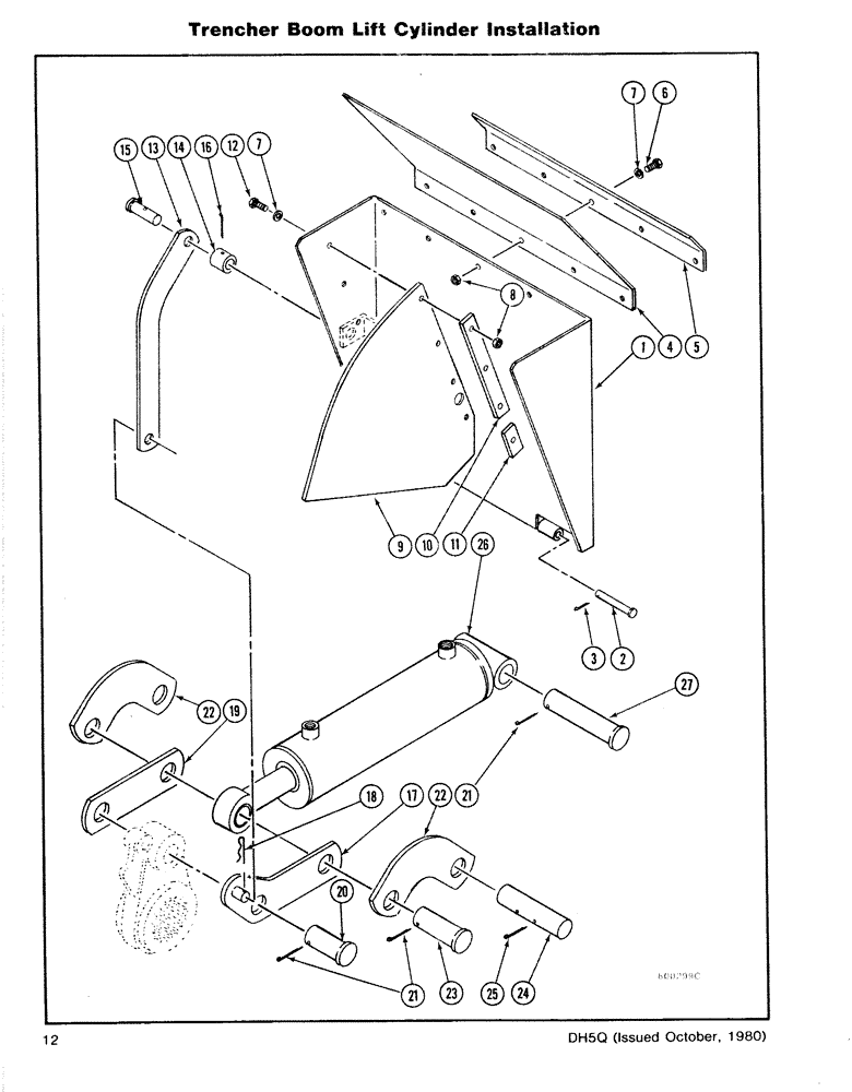 Схема запчастей Case DH5 - (12) - TRENCHER BOOM LIFT CYLINDER INSTALLATION (35) - HYDRAULIC SYSTEMS