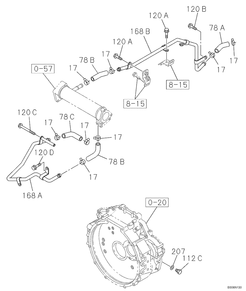 Схема запчастей Case CX290B - (02-25) - ENGINE WATER CIRCUIT (02) - ENGINE