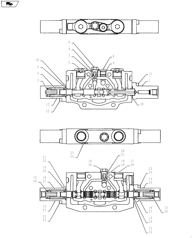 Схема запчастей Case CX55BMSR - (01-020[07]) - VALVE INSTALL (ROTARY) (35) - HYDRAULIC SYSTEMS