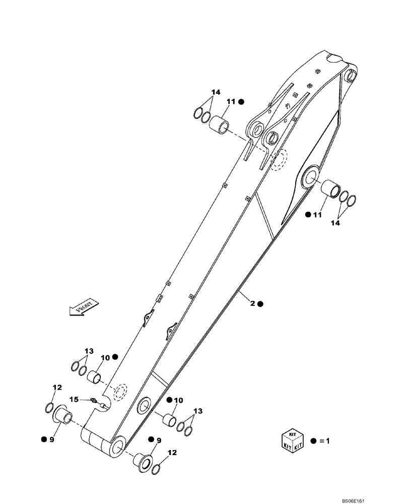 Схема запчастей Case CX800 - (09-204-00[01]) - DIPPER (4.40 M) (09) - CHASSIS