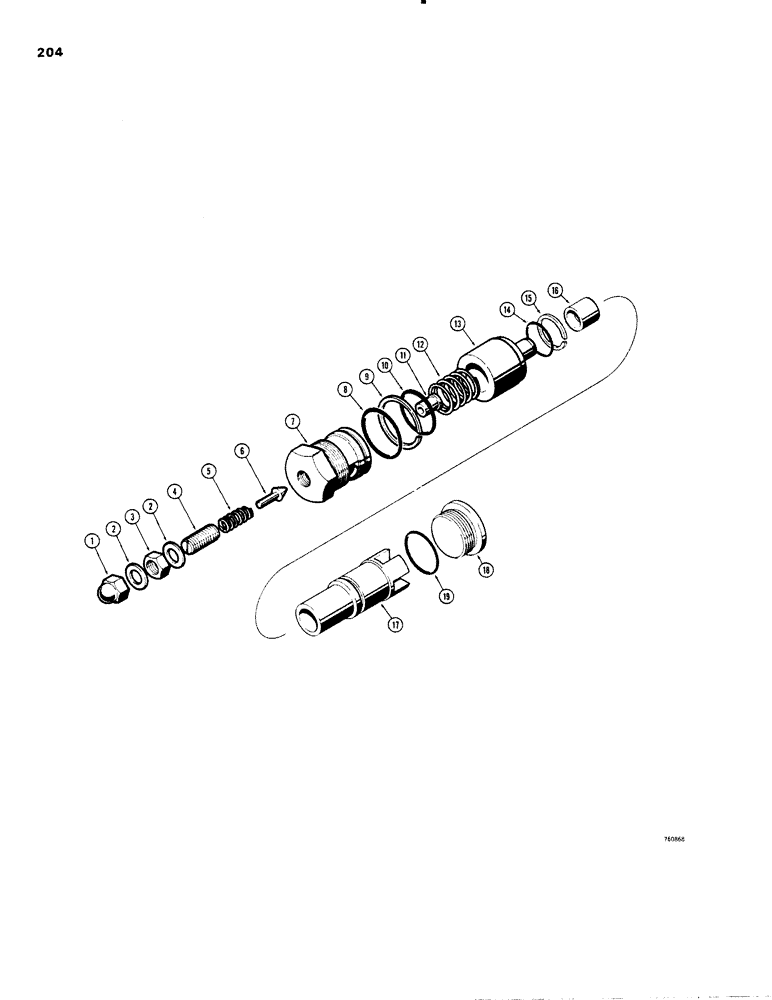 Схема запчастей Case W20 - (204) - MAIN RELIEF VALVE (08) - HYDRAULICS