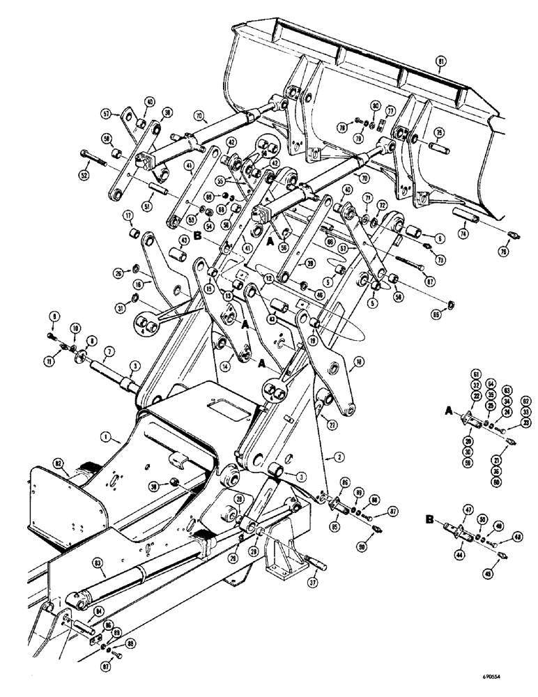 Схема запчастей Case W10C - (196) - LOADER LIFT FRAME AND RELATED PARTS (09) - CHASSIS