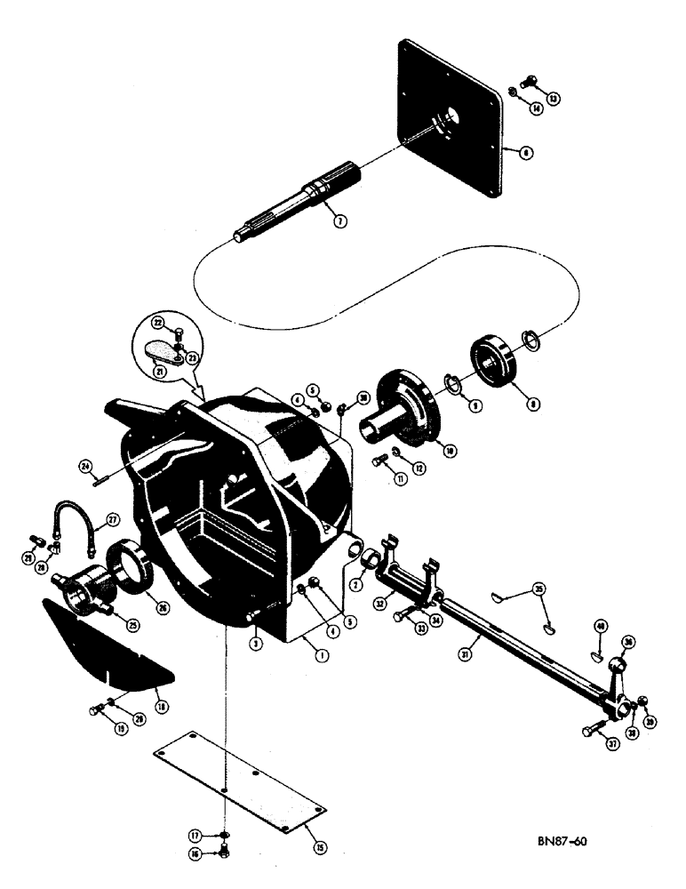 Схема запчастей Case 310D - (044) - CLUTCH HOUSING (03) - TRANSMISSION