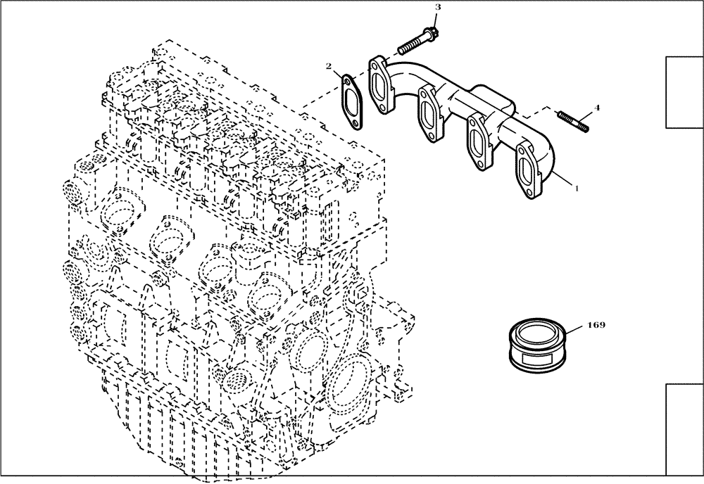 Схема запчастей Case 21E - (95.021[2984878001]) - EXHAUST COLLECTOR (10) - ENGINE