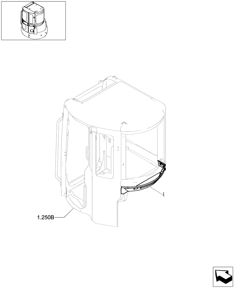 Схема запчастей Case CX27B - (1.250[06]) - CAB (01) - Section 1