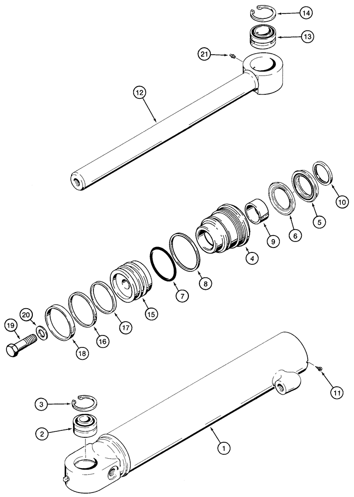 Схема запчастей Case 821C - (05-07) - CYLINDER ASSY STEERING (05) - STEERING