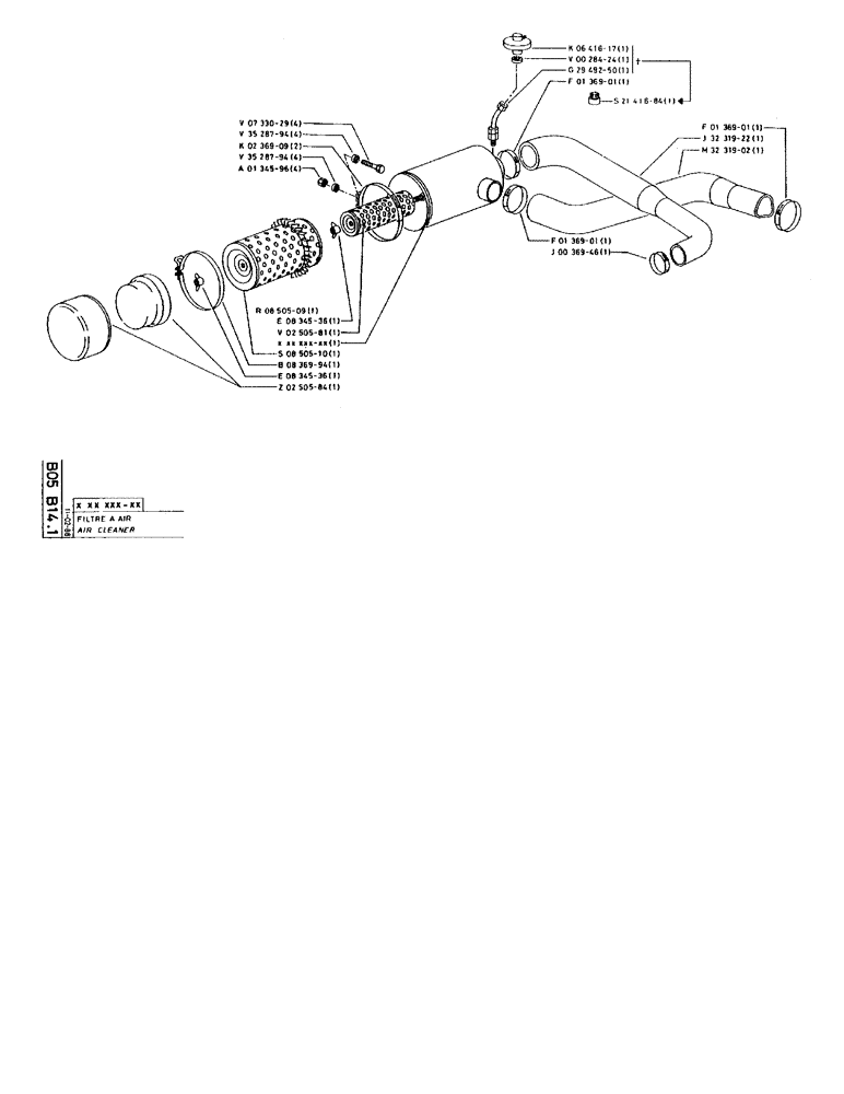 Схема запчастей Case 90BCL - (106) - AIR CLEANER (01) - ENGINE