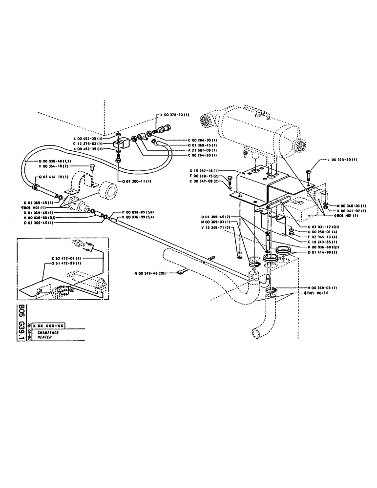 Схема запчастей Case 160CL - (044) - HEATER (05) - UPPERSTRUCTURE CHASSIS