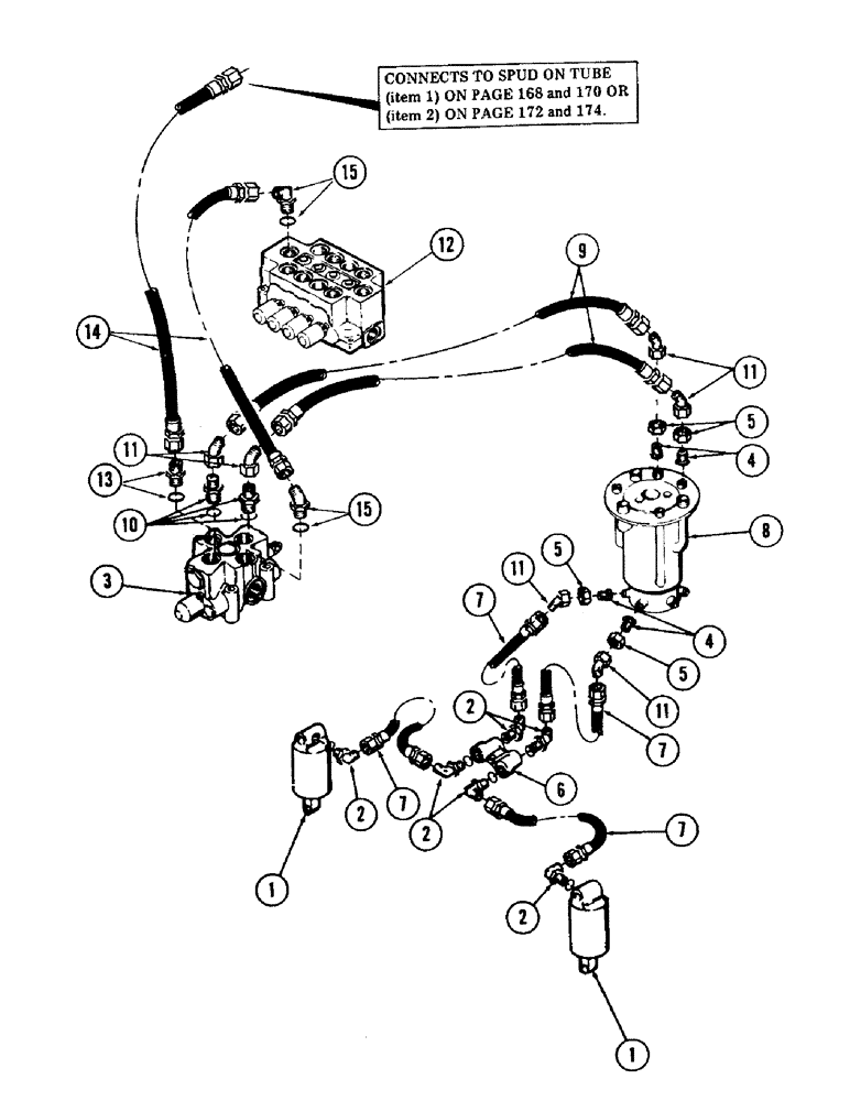 Схема запчастей Case 40 - (205A) - LEVELER TUBING, (USED ON UNITS WITH LEVELER AND AUXILIARY TUBING) (35) - HYDRAULIC SYSTEMS