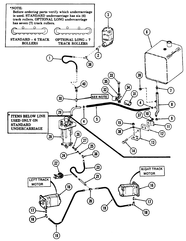 Схема запчастей Case 880B - (230) - DRAIN TUBING (07) - HYDRAULIC SYSTEM