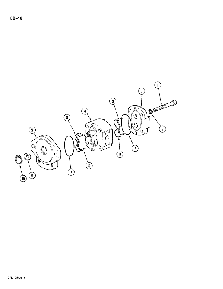 Схема запчастей Case 688 - (8B-18) - LOW PRESSURE HYDRAULIC PUMP (08) - HYDRAULICS