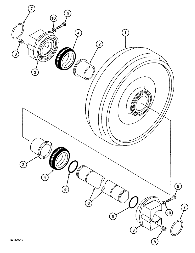 Схема запчастей Case 9010B - (5-006) - IDLER WHEEL (11) - TRACKS/STEERING