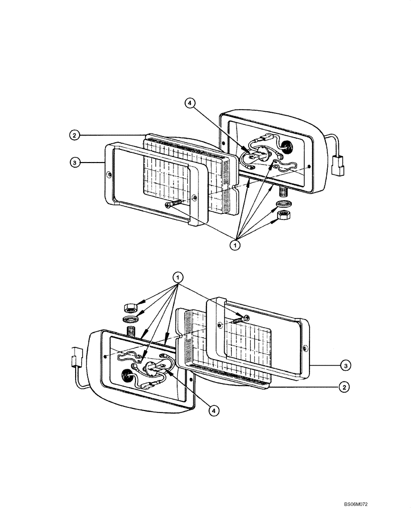 Схема запчастей Case 845 - (04.23[00]) - FRONT AND REAR HEADLIGHT COMPOMENTS (04) - ELECTRICAL SYSTEMS