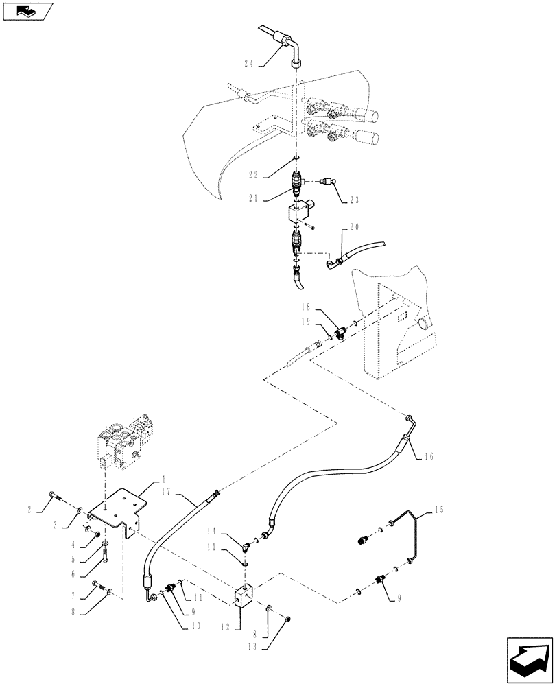 Схема запчастей Case 721F - (41.200.05[01]) - JOYSTICK STANDARD STEERING (41) - STEERING