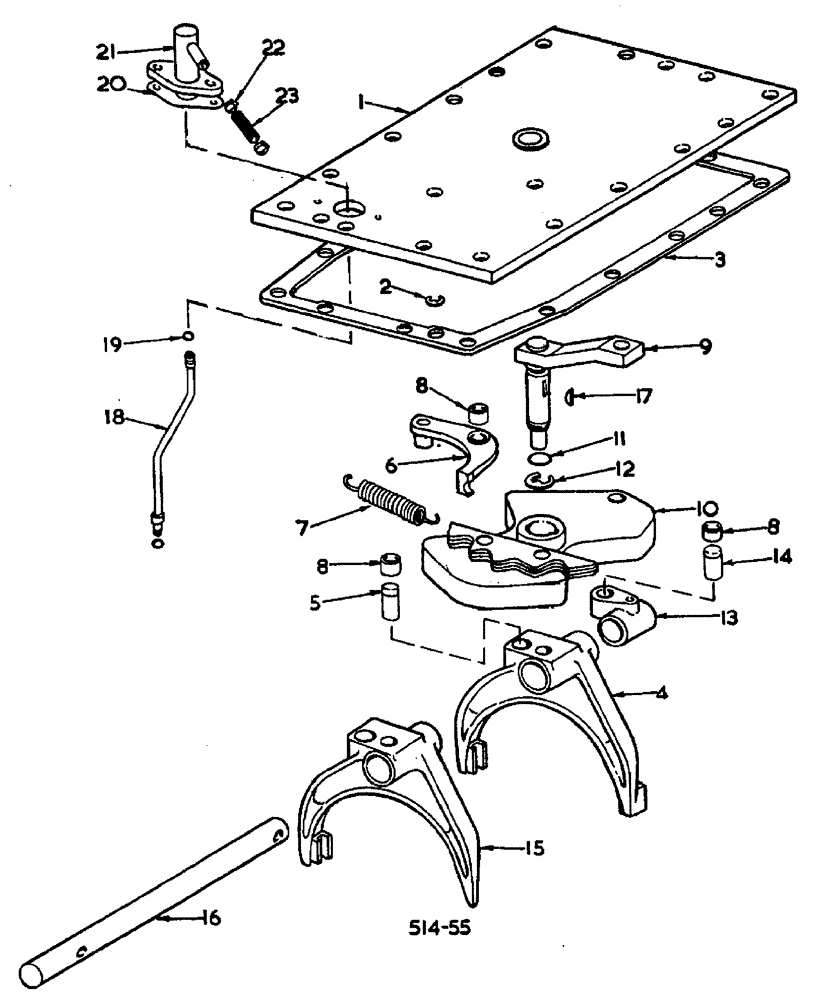 Схема запчастей Case 3400 - (033) - GEAR SHIFT MECHANISM - SPEED TRANSMISSION (21) - TRANSMISSION