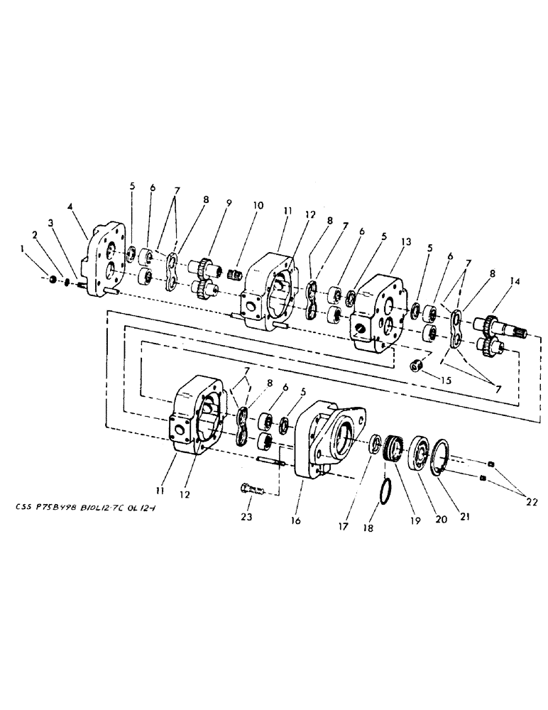 Схема запчастей Case 40YC - (H09A) - * HYDRAULIC TANDEM PUMP, (USED ON UNITS WITH GMC 4-71 DIESEL (07) - HYDRAULIC SYSTEM