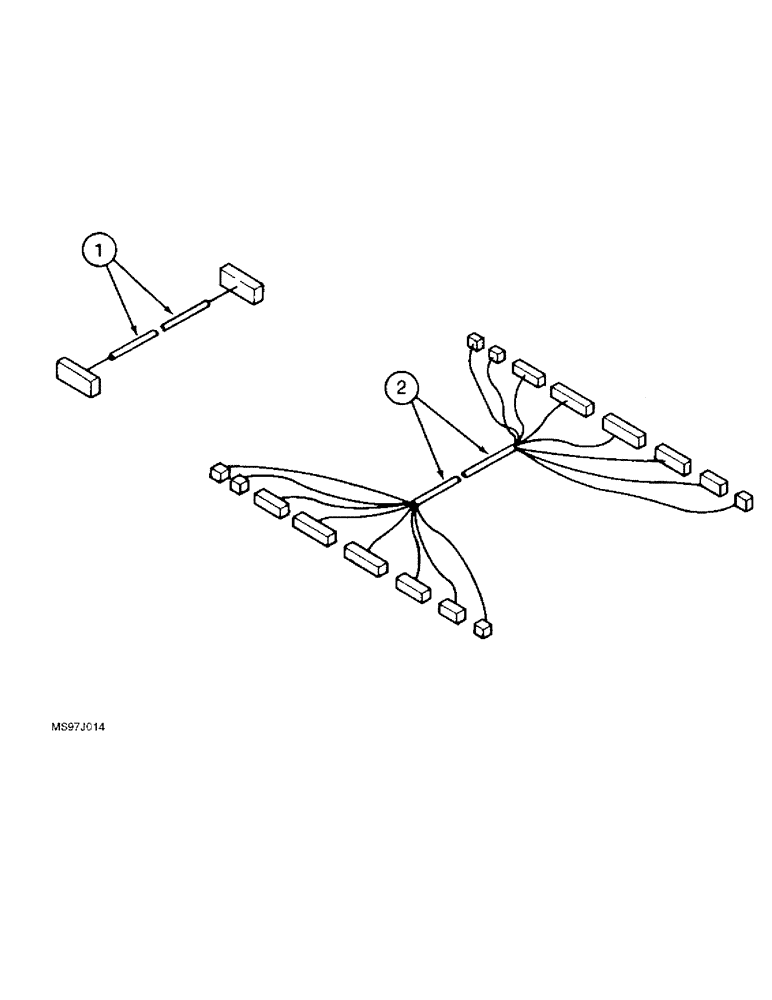 Схема запчастей Case 9050B - (4-2) - WIRING HARNESS EXTENSIONS FOR RAISED CAB, *TIMBER KING MODELS (04) - ELECTRICAL SYSTEMS