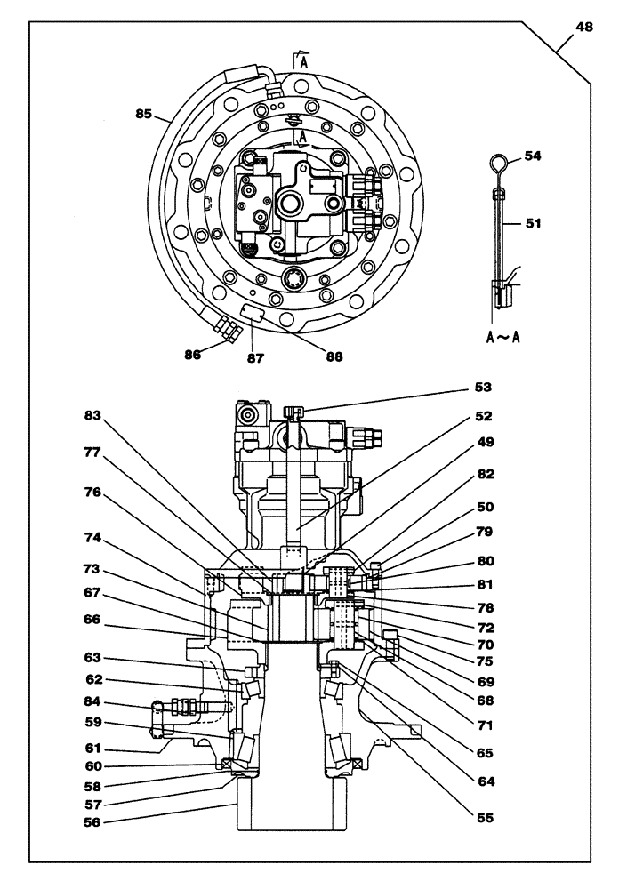 Схема запчастей Case CX250C - (08-055[00]) - SWING REDUCTION GEAR (08) - HYDRAULICS