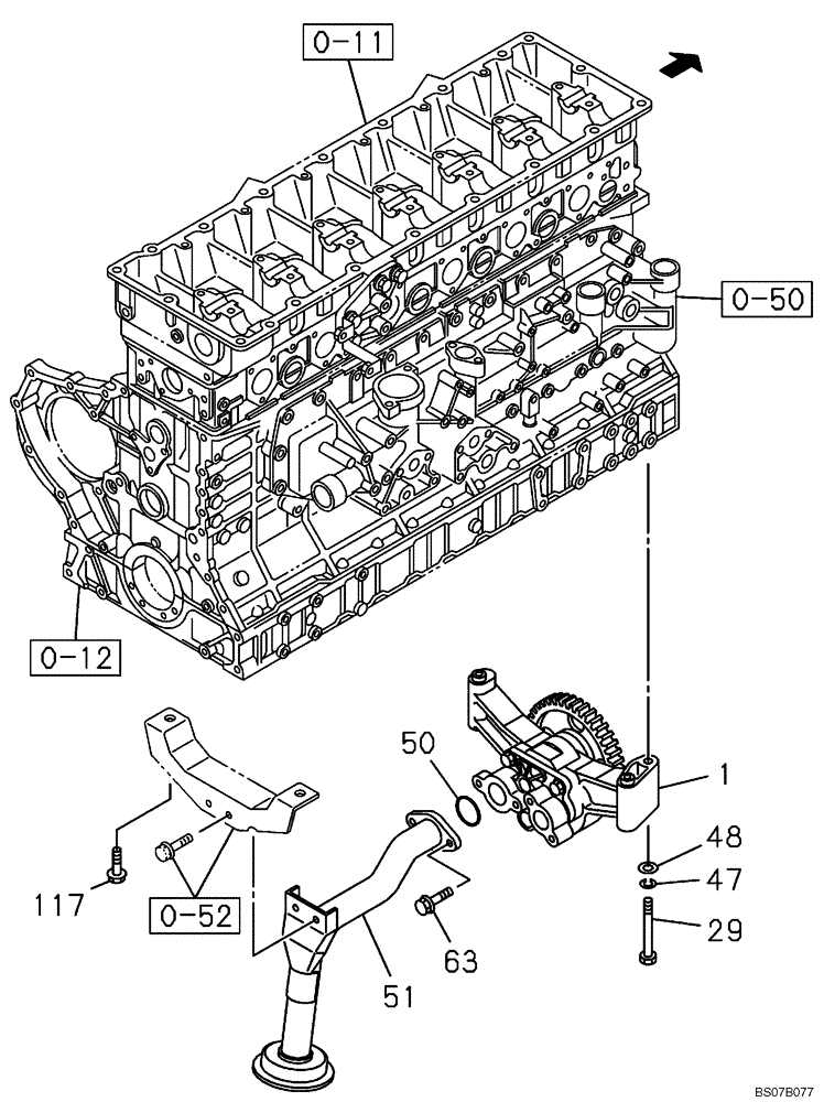 Схема запчастей Case CX460 - (02-36) - OIL PUMP - STRAINER (02) - ENGINE