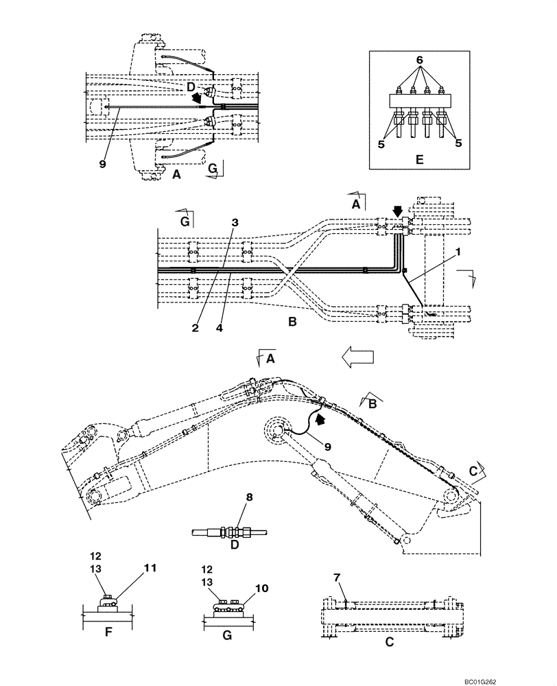 Схема запчастей Case CX800 - (09-48) - LUBRICATION CIRCUIT - BOOM (09) - CHASSIS