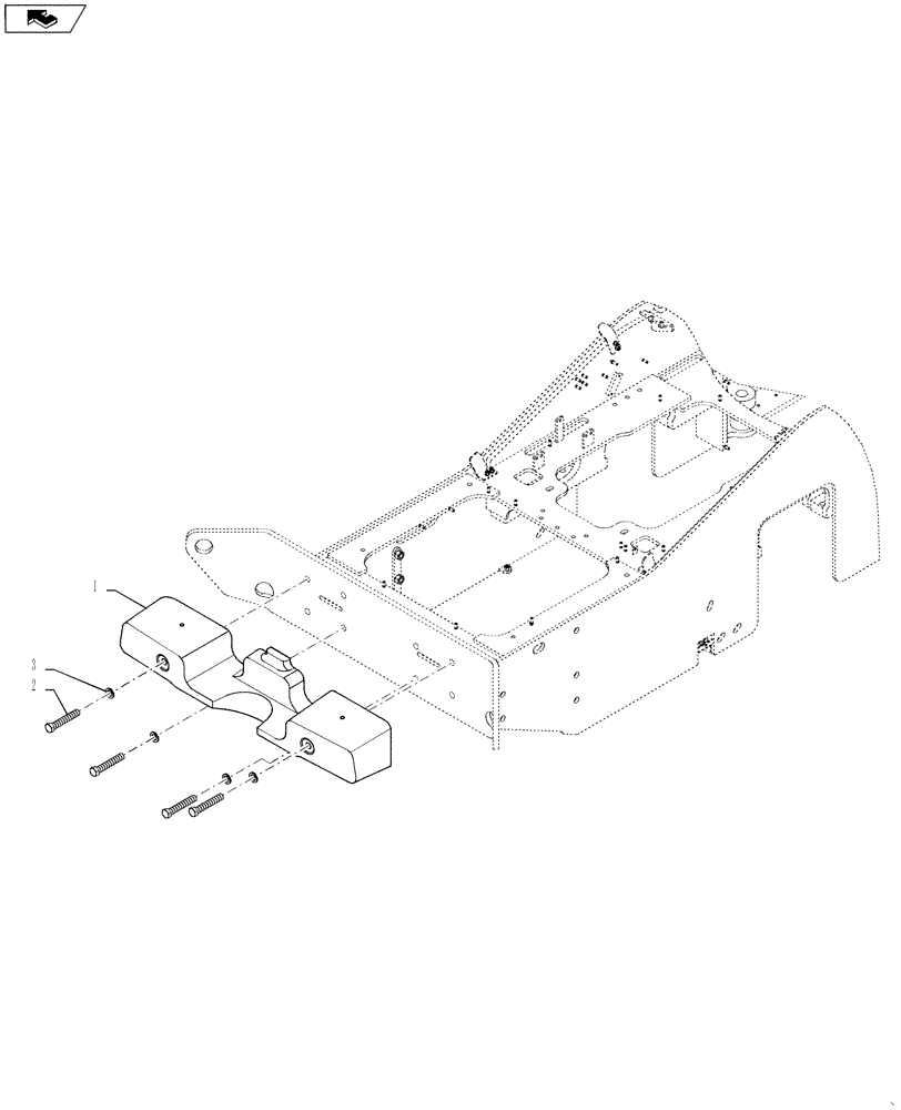 Схема запчастей Case 1121G - (39.140.030) - VAR - 782895 - REAR COUNTERWEIGHT, HEAVY DUTY (39) - FRAMES AND BALLASTING