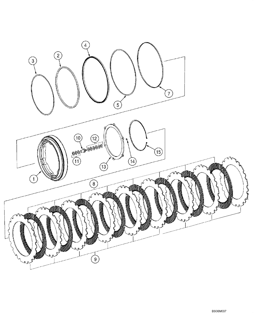 Схема запчастей Case 921E - (07-03A) - AXLE, FRONT AND REAR - HUB, DISC BRAKES (07) - BRAKES