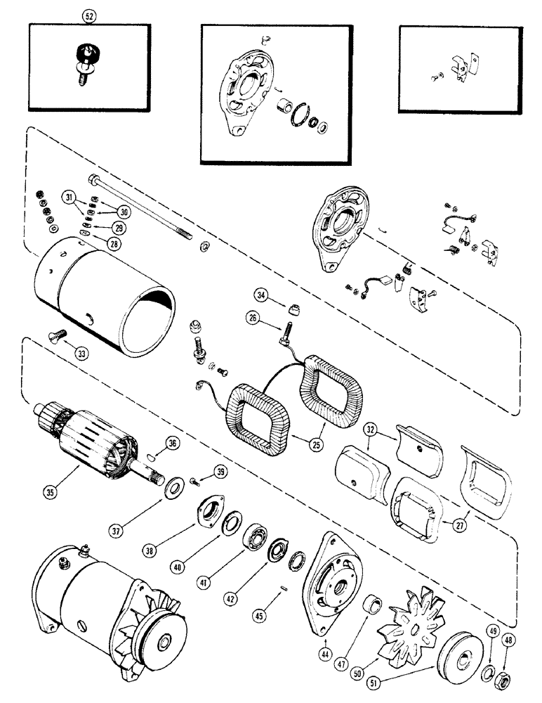 Схема запчастей Case 350 - (074) - R4439 GENERATOR, VENTILATED TYPE, DELCO-REMY NO. 1947579 (06) - ELECTRICAL SYSTEMS